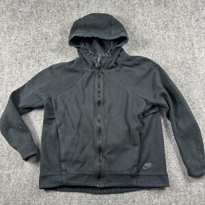 Nike Sportswear Tech Fleece Jacket Womens Large Black Full Zip Hooded 806329-010